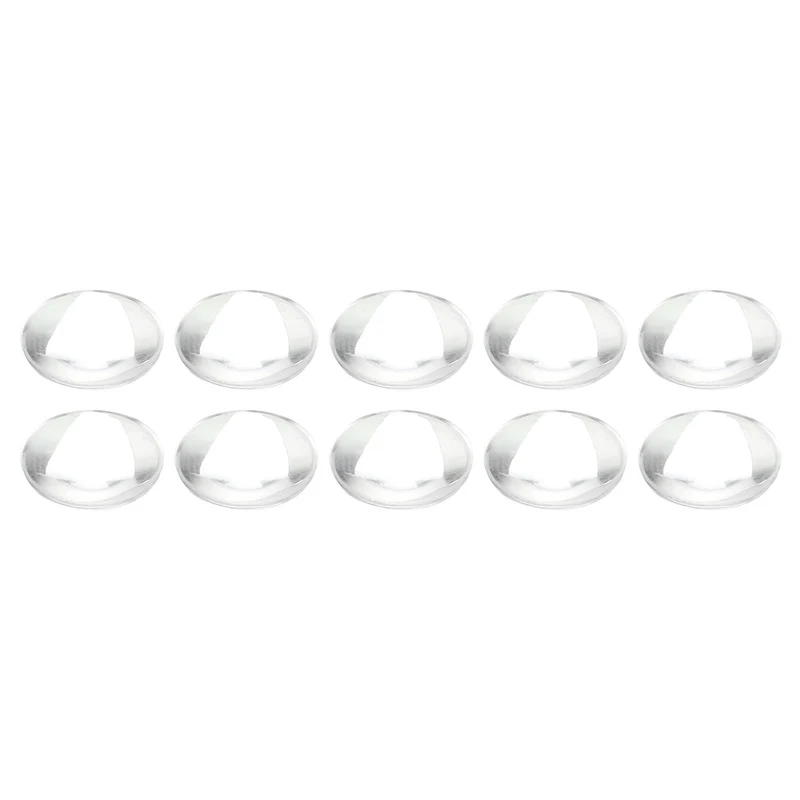 Diameter 10mm Double Convex Lens, 10 Pcs Acrylic LED Optical Convex Condenser Lens for Physics Classrooms Labs, Transparent