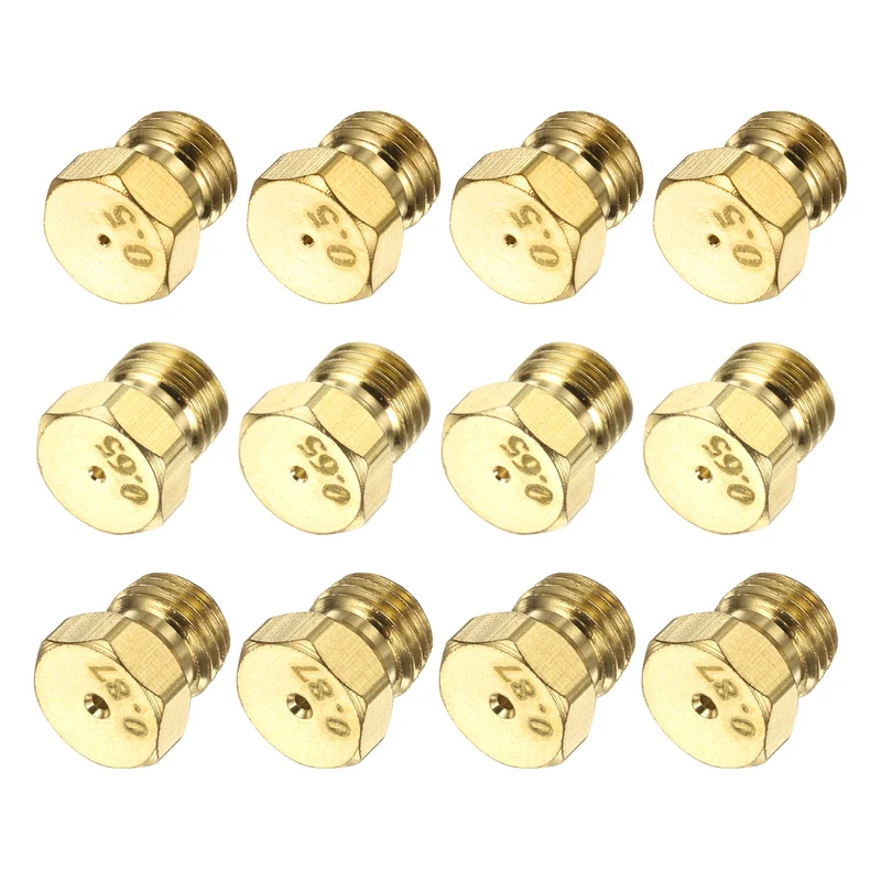 2Set Brass Jet Nozzles, M6 x 0.75 Gas Conversion（0.5/0.65/0.87mm） Replaces