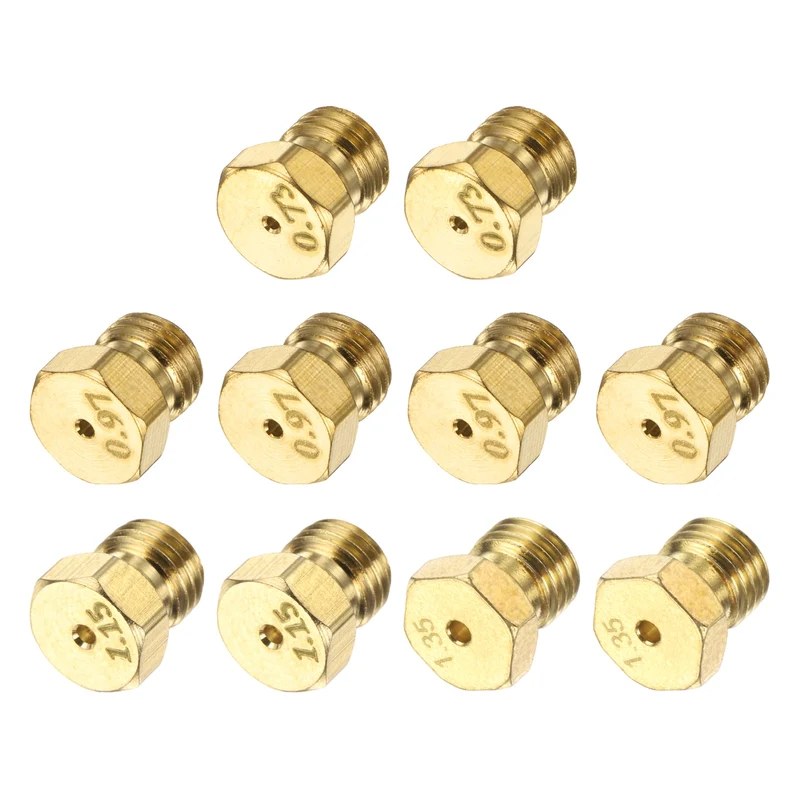 2Set Brass Jet Nozzles, M6 x 0.75 Gas Conversion（0.73/0.97/1.15/1.35mm） Replaces