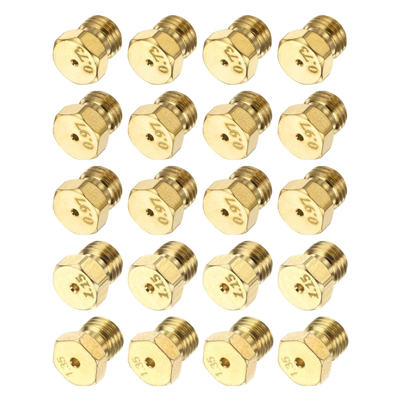 4Set Brass Jet Nozzles, M6 x 0.75 Gas Conversion（0.73/0.97/1.15/1.35mm） Replaces