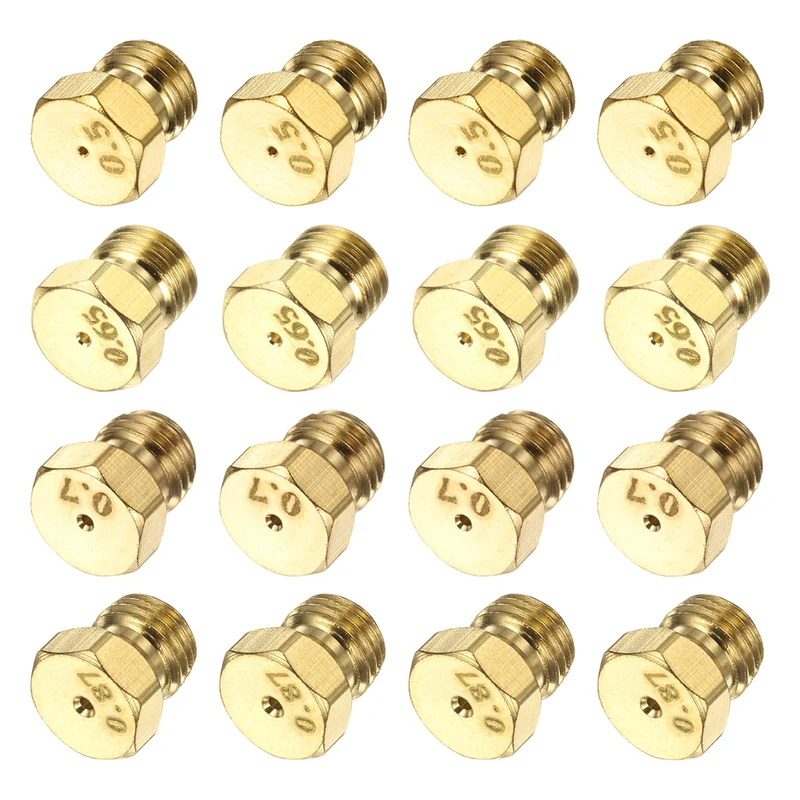 4Set Brass Jet Nozzles, M6 x 0.75 Gas Conversion（0.5/0.65/0.7/0.87mm） Replaces