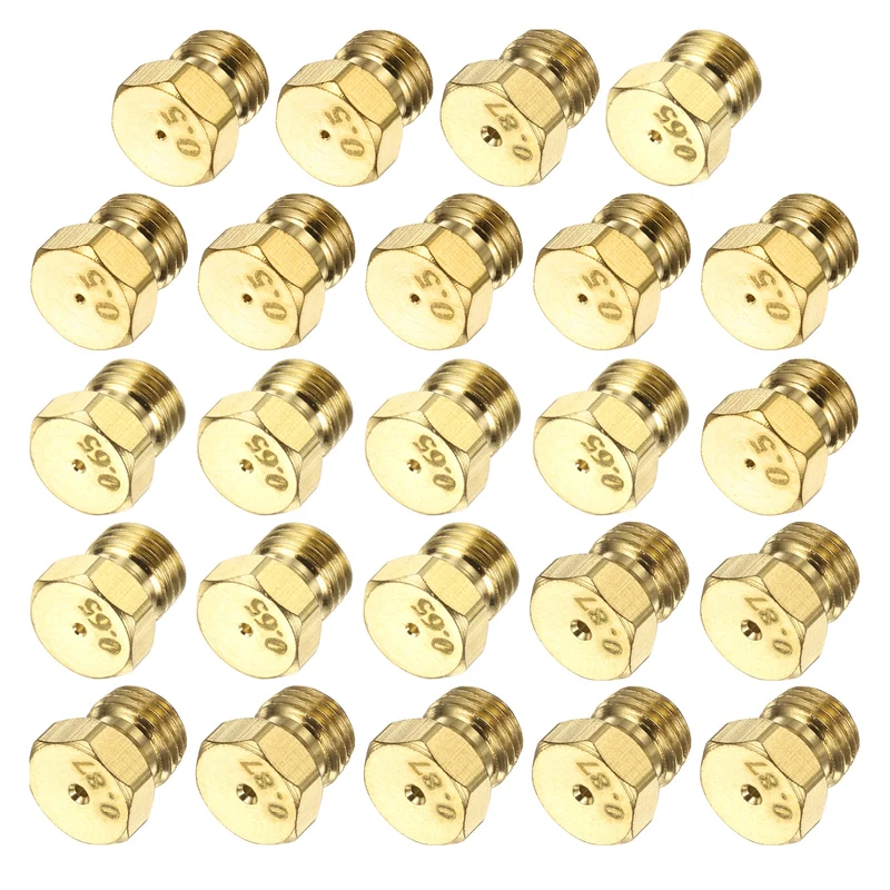 4Set Brass Jet Nozzles, M6 x 0.75 Gas Conversion（0.5/0.65/0.87mm） Replaces