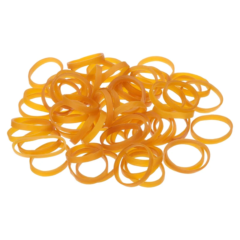 800Pcs Rubber Bands, 1.57x0.16 Inch Elastic Bands for Office Supplies, Yellow