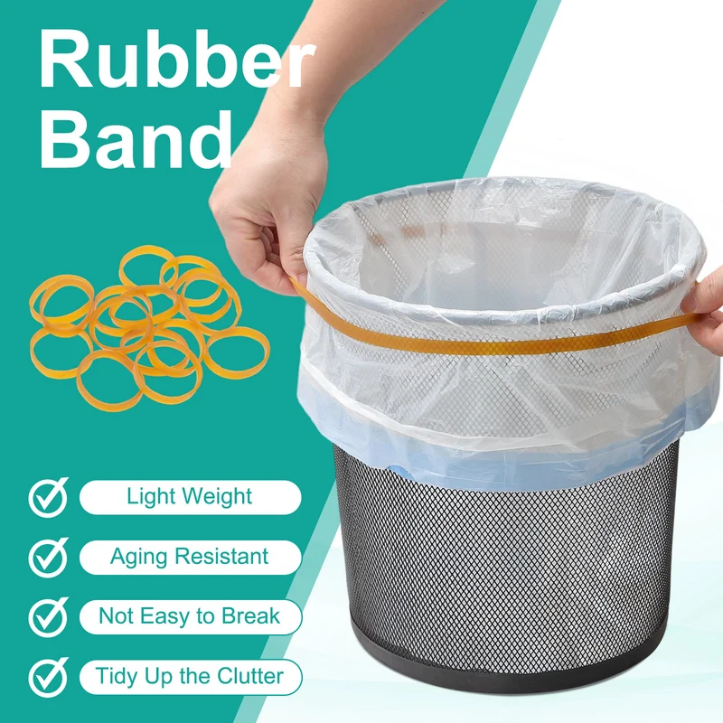 800Pcs Rubber Bands, 1.57x0.16 Inch Elastic Bands for Office Supplies, Yellow