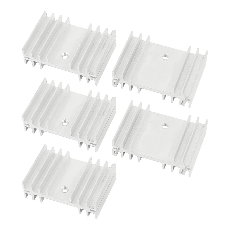 5 Pcs Silver Tone Aluminum Heat Sink 36x25x11mm for MOSFET Transistors