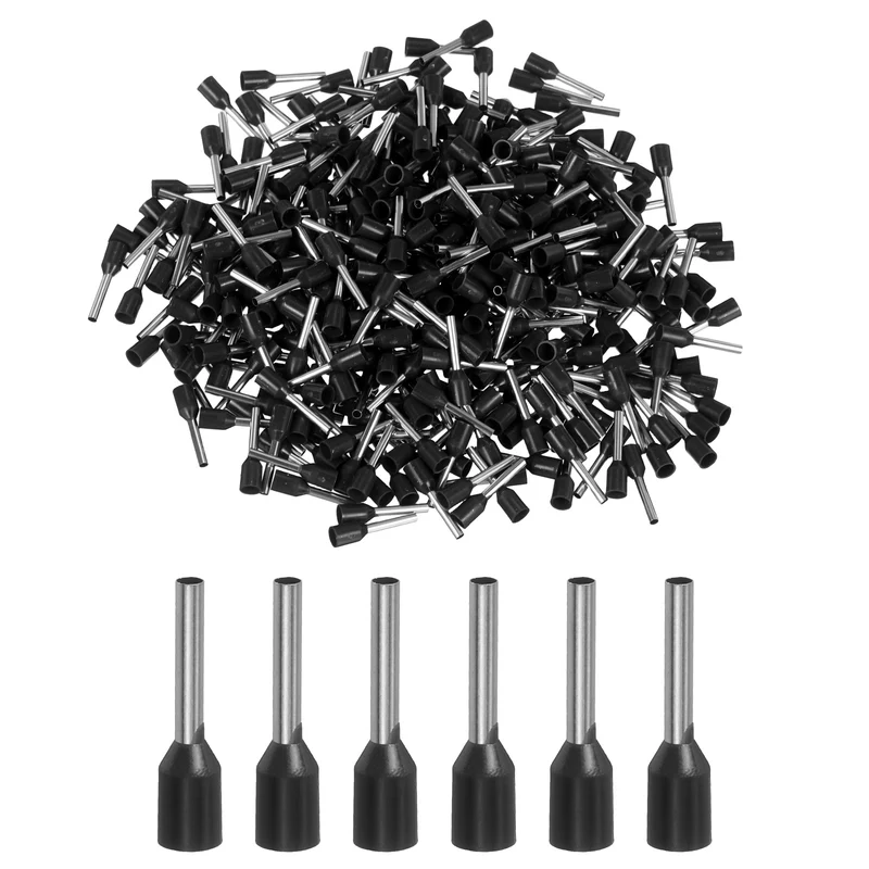 1000Pcs 18AWG Wire Ferrules Connectors VE1010 Black
