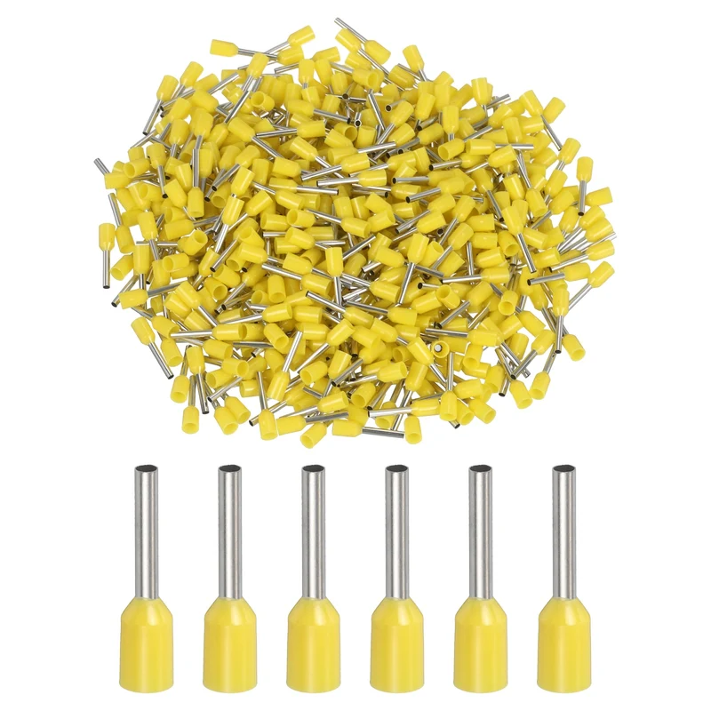 1000Pcs 18AWG Wire Ferrules Connectors VE1010 Yellow