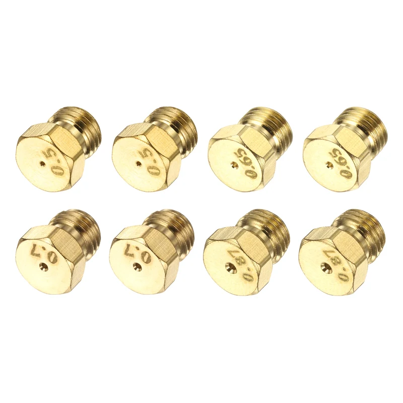 2Set Brass Jet Nozzles, M6 x 0.75 Gas Conversion（0.5/0.65/0.7/0.87mm） Replaces