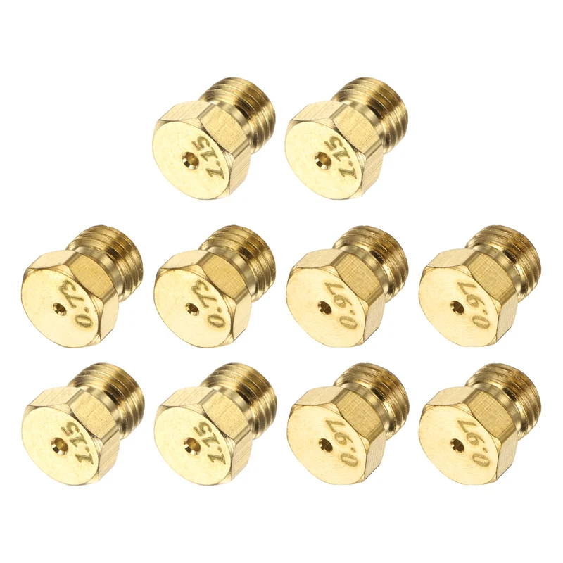 2Set Brass Jet Nozzles, M6 x 0.75 Gas Conversion（0.73/0.97/1.15mm） Replaces