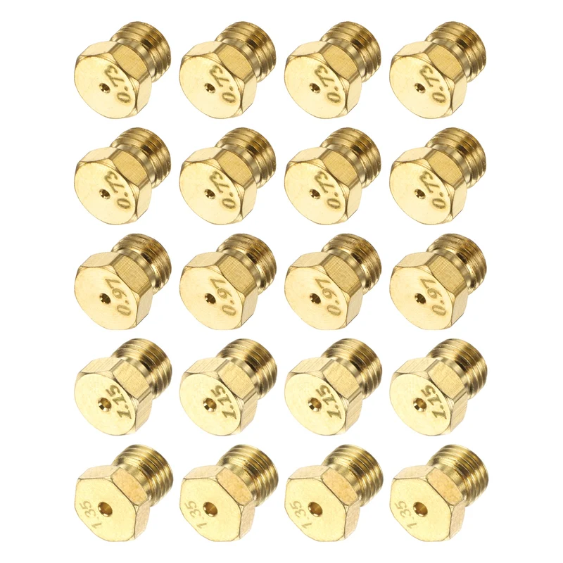 4Set Brass Jet Nozzles, M6 x 0.75 Gas Conversion（0.73/0.97/1.15mm） Replaces