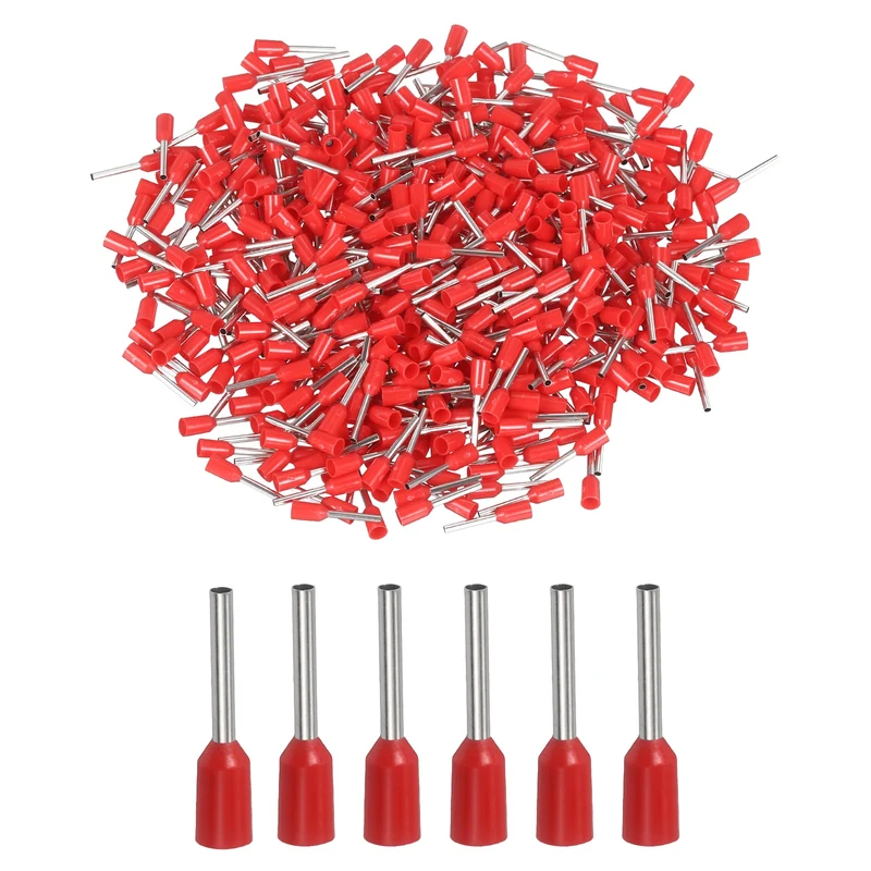 1000Pcs 20AWG Wire Ferrules Connectors VE7510 Red