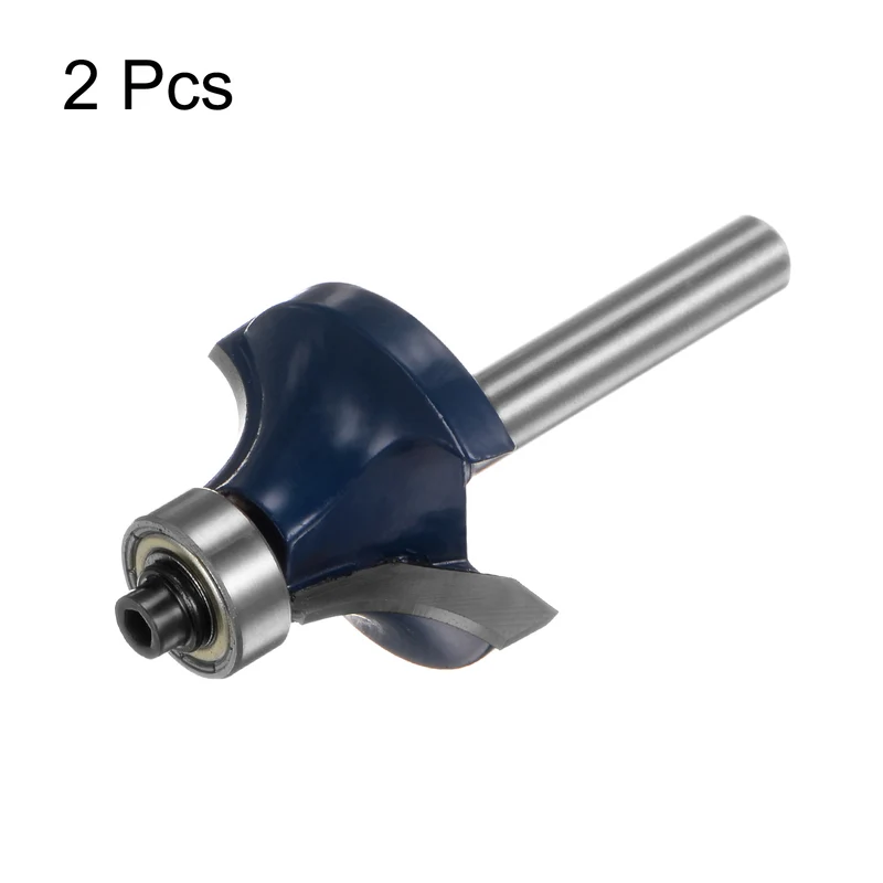 2pcs Roundover Router Bit 1/4 Shank 3/8" Radius Carbide Tipped Woodworking Tool