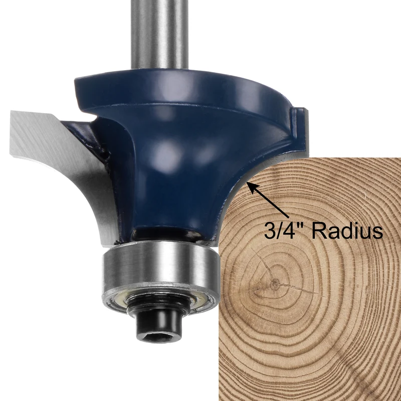 2pcs Roundover Router Bit 1/4 Shank 3/8" Radius Carbide Tipped Woodworking Tool