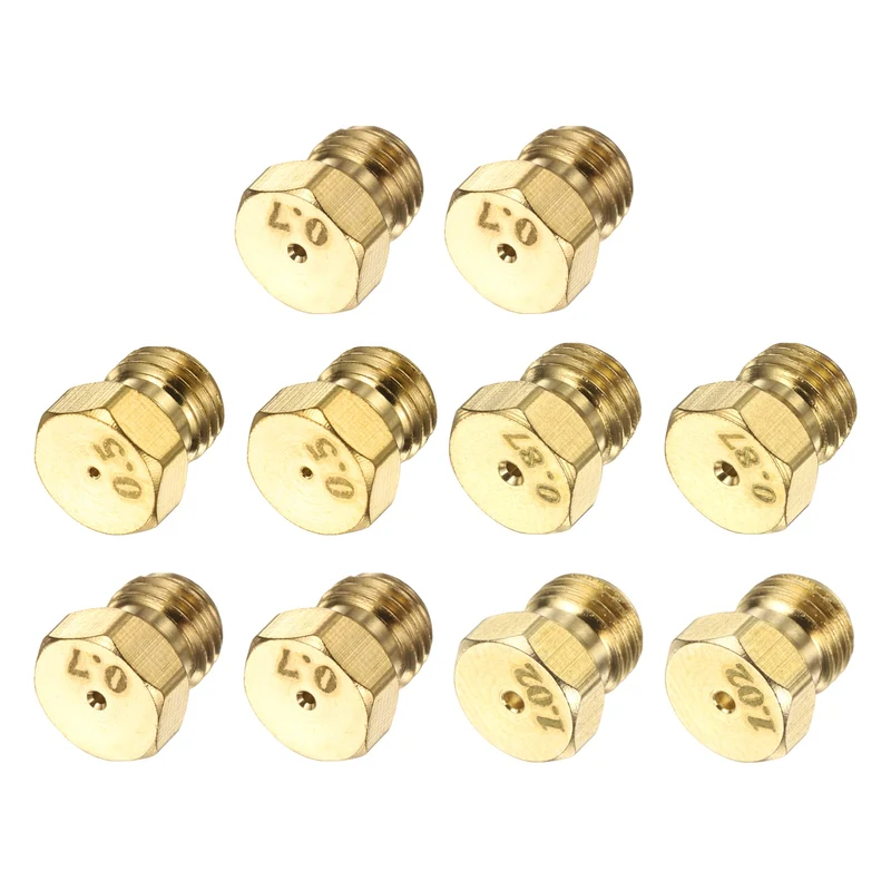 2Set Brass Jet Nozzles, M6 x 0.75 Gas Conversion（0.5/0.7/0.87/1.02mm） Replaces