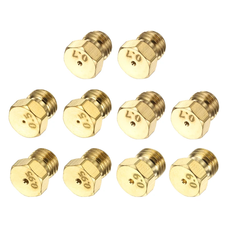 2Set Brass Jet Nozzles, M6 x 0.75 Gas Conversion（0.5/0.7/0.9/0.95mm） Replaces