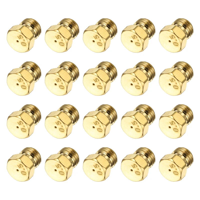 20Pcs Brass Jet Nozzles, M6 x 0.75 Gas Conversion Kit（0.5mm） Replacement Part