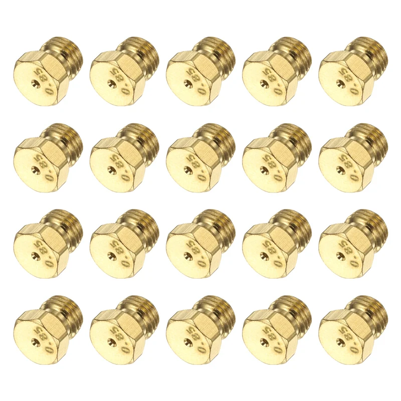 20Pcs Brass Jet Nozzles, M6 x 0.75 Gas Conversion Kit（0.85mm） Replacement Part