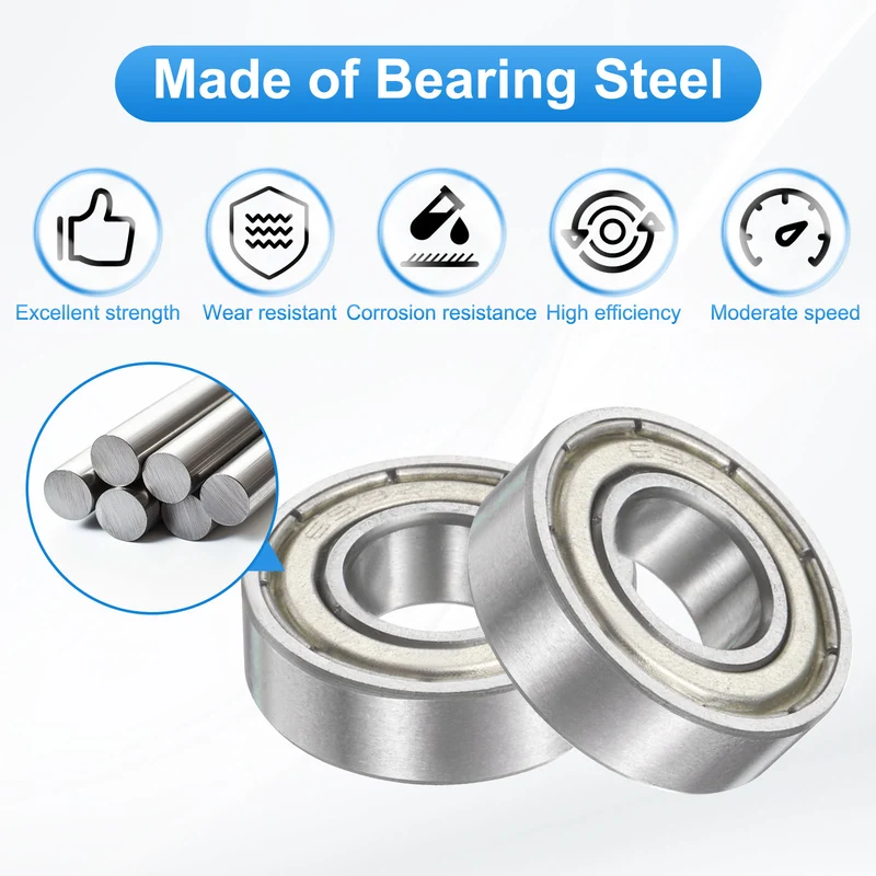 699ZZ 9x20x6mm Deep Groove Ball Bearing, 8Pcs Metal Sealed Industrial Bearing
