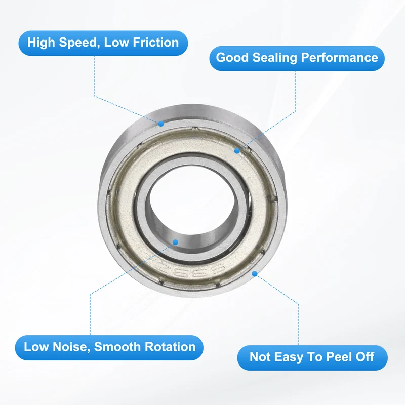 699ZZ 9x20x6mm Deep Groove Ball Bearing, 8Pcs Metal Sealed Industrial Bearing