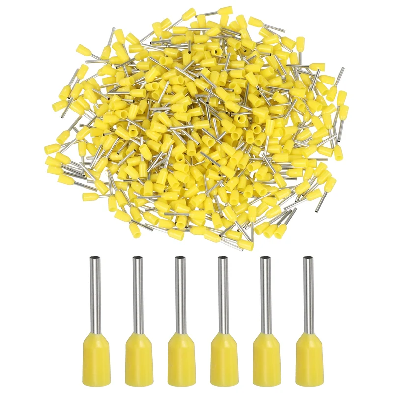 1000Pcs 22AWG Wire Ferrules Connectors VE0510 Yellow