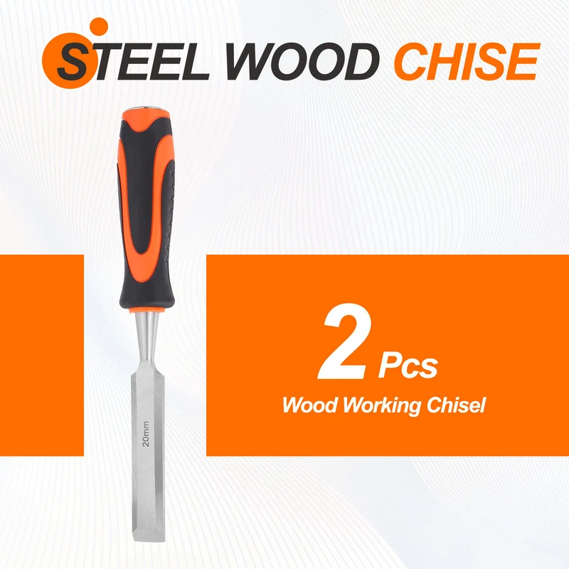 2pcs Wood Chisel 13/16" CR-V Steel Beveled Edge Blade Wood Woodworking Tools