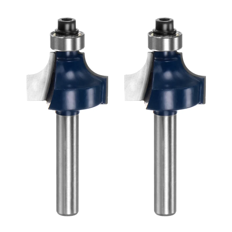 2pcs Roundover Router Bit 1/4 Shank 3/16" Radius Carbide Tipped Woodworking Tool