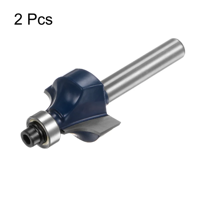 2pcs Roundover Router Bit 1/4 Shank 3/16" Radius Carbide Tipped Woodworking Tool