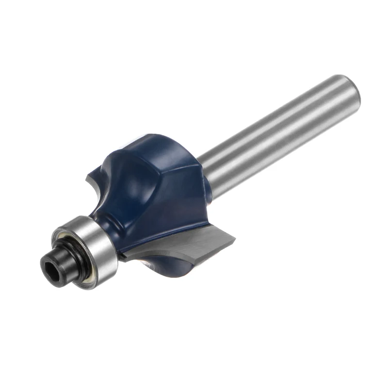 Roundover Router Bit 1/4 Shank 3/16" Radius Carbide Tipped Edge Rounding Over Bit with Bearing Guide, Woodworking Milling Tool Blue