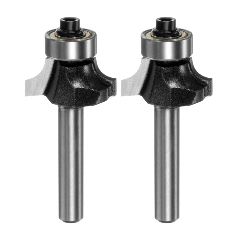 2pcs Roundover Router Bit 1/4 Shank 3/16" Radius Carbide Tipped Tool