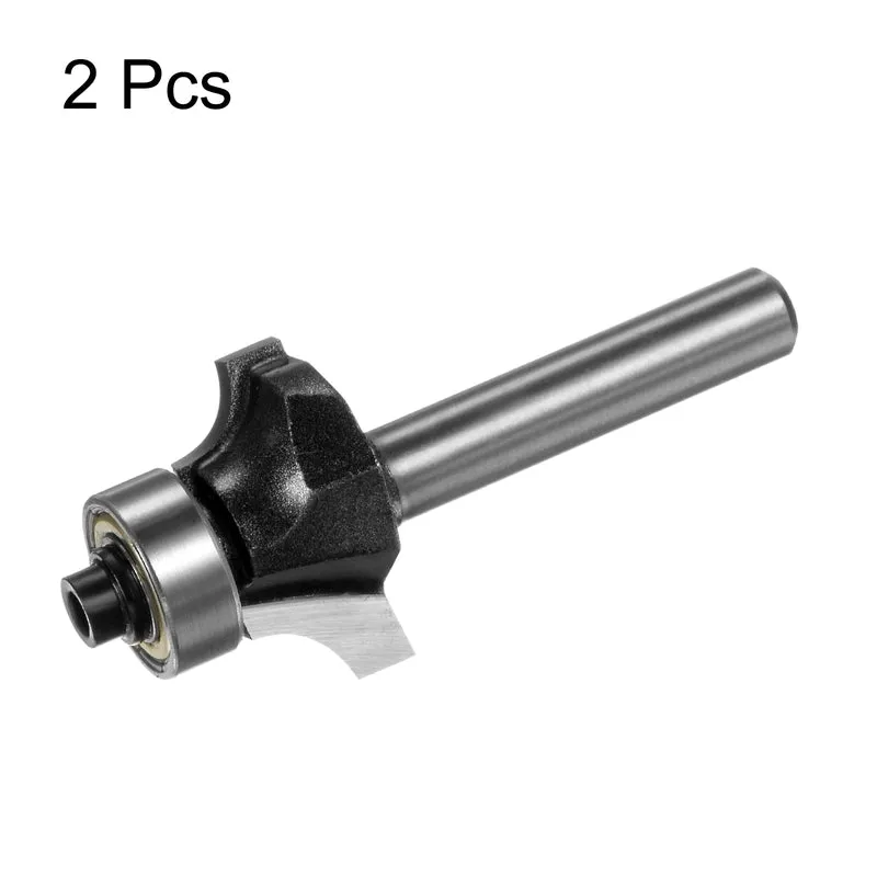 2pcs Roundover Router Bit 1/4 Shank 3/16" Radius Carbide Tipped Tool