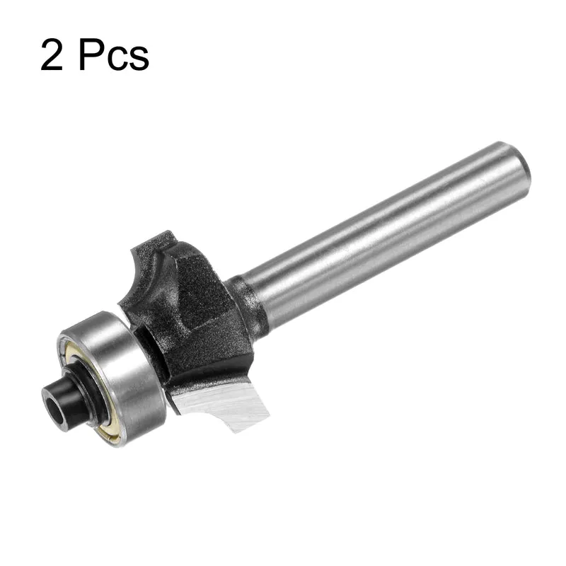 2pcs Roundover Router Bit 1/4 Shank 5/32" Radius Carbide Tipped Edge Rounding Over Bit with Bearing Guide, Woodworking Milling Tool