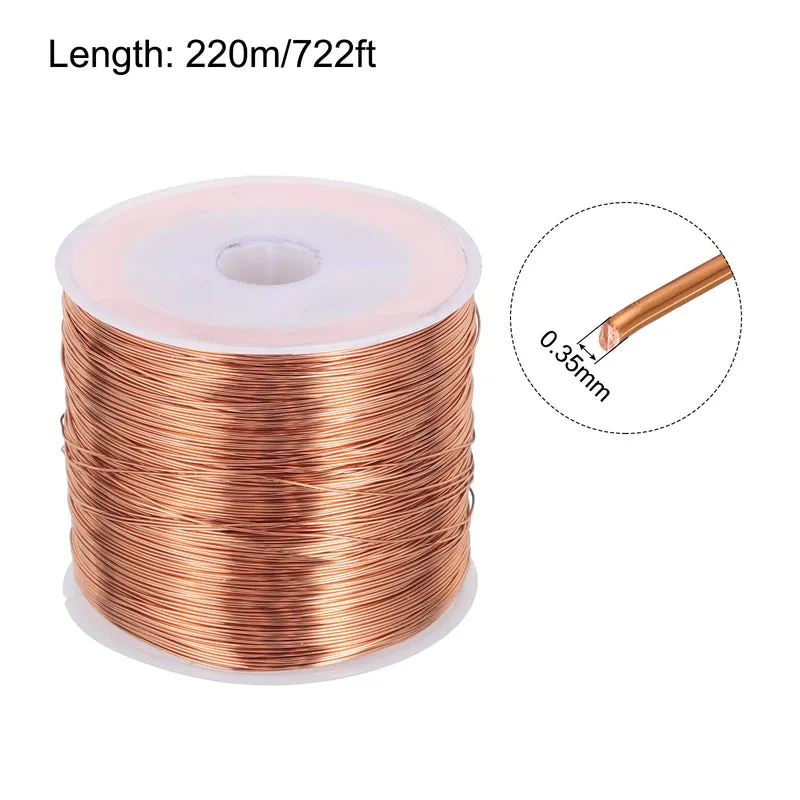 0.35mm Magnet Wire 722ft Enameled Copper Wire Enameled Magnet Winding Wire 200g