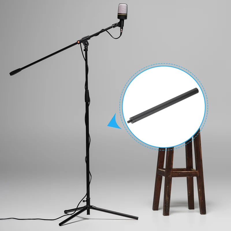2 Pcs Metal Microphone Stand Extension Tube 1/4" to 1/4", 8.27x0.6 Inch, Black