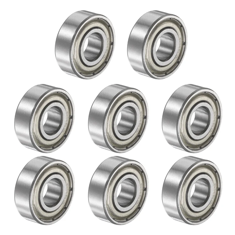 696ZZ 6x15x5mm Deep Groove Ball Bearing, 8Pcs Metal Sealed Industrial Bearing