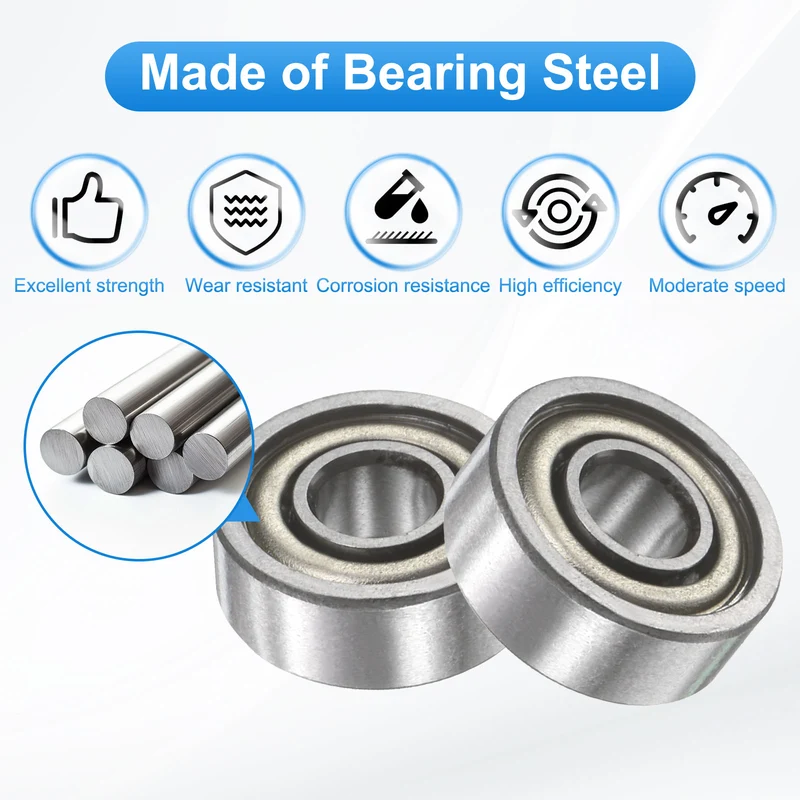 694ZZ 4x11x4mm Deep Groove Ball Bearing, 8Pcs Metal Sealed Industrial Bearing