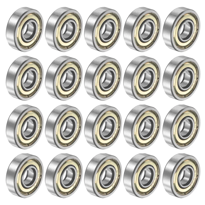 609ZZ 9x24x7mm Deep Groove Ball Bearing, 20Pcs Metal Sealed Industrial Bearing