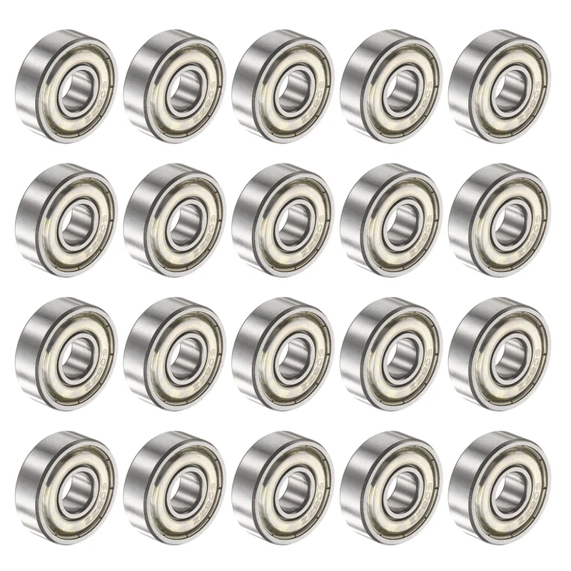 608ZZ 8x22x7mm Deep Groove Ball Bearing, 20Pcs Metal Sealed Industrial Bearing