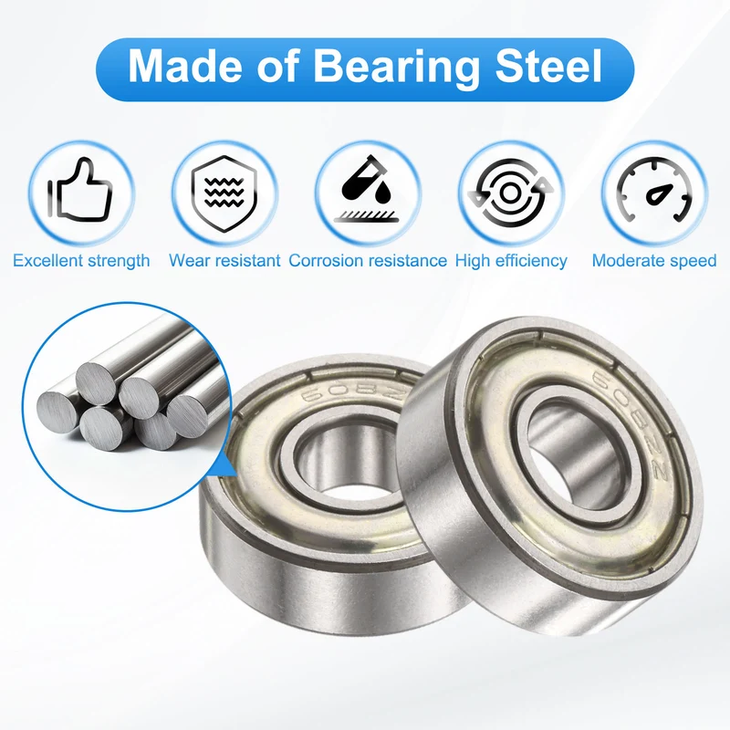 608ZZ 8x22x7mm Deep Groove Ball Bearing, 20Pcs Metal Sealed Industrial Bearing