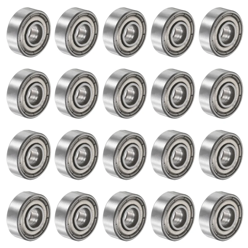 606ZZ 6x17x6mm Deep Groove Ball Bearing, 20Pcs Metal Sealed Industrial Bearing