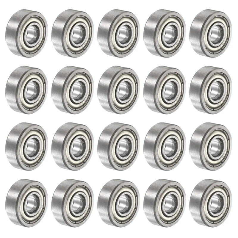 605ZZ 5x14x5mm Deep Groove Ball Bearing, 20Pcs Metal Sealed Industrial Bearing