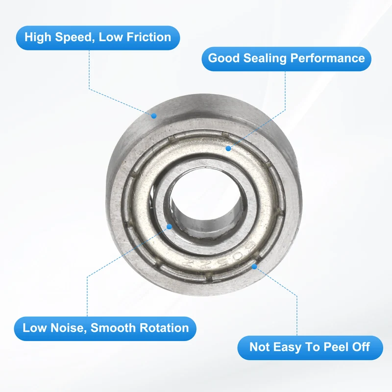 605ZZ 5x14x5mm Deep Groove Ball Bearing, 20Pcs Metal Sealed Industrial Bearing