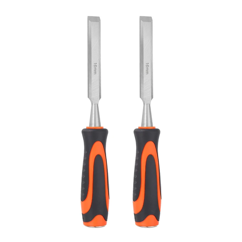 2pcs Wood Chisel 5/8" CR-V Steel Beveled Edge Blade Wood Woodworking Tools