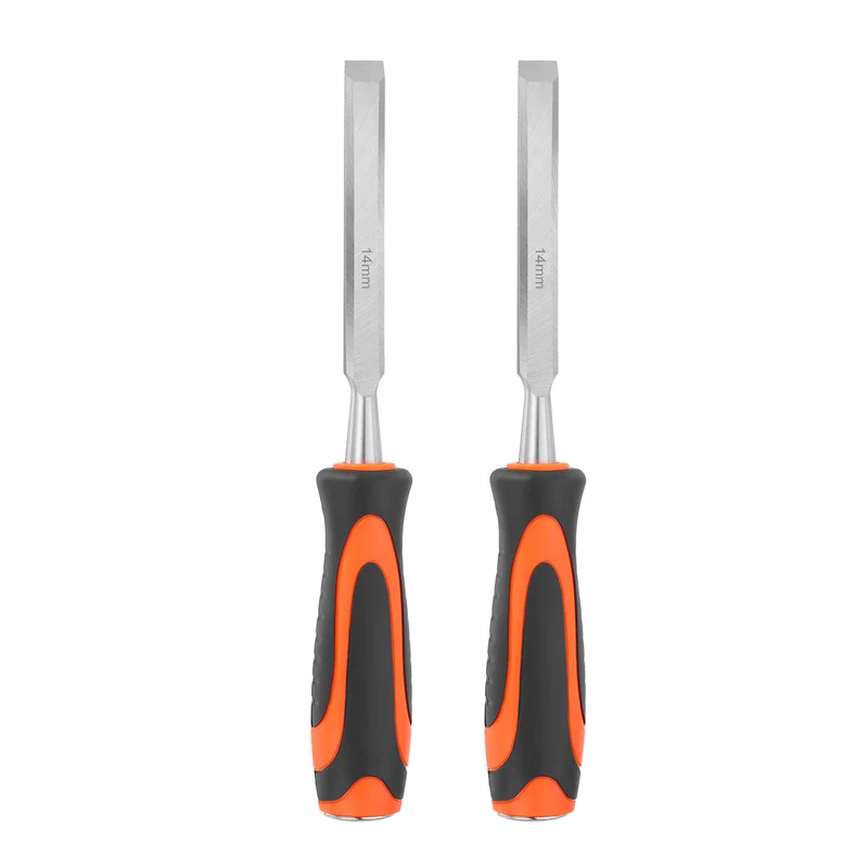 2pcs Wood Chisel 9/16" CR-V Steel Beveled Edge Blade Wood Woodworking Tools