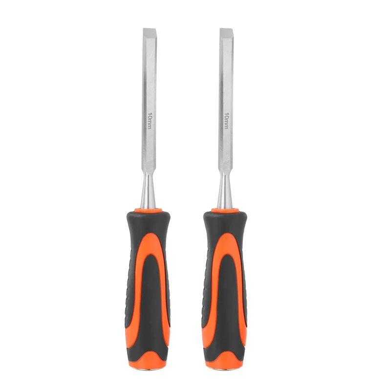 2pcs Wood Chisel 3/8" CR-V Steel Beveled Edge Blade Wood Woodworking Tools