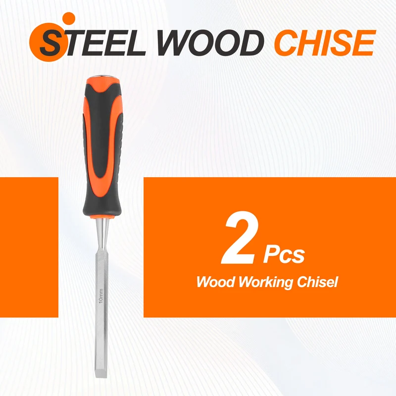 2pcs Wood Chisel 3/8" CR-V Steel Beveled Edge Blade Wood Woodworking Tools