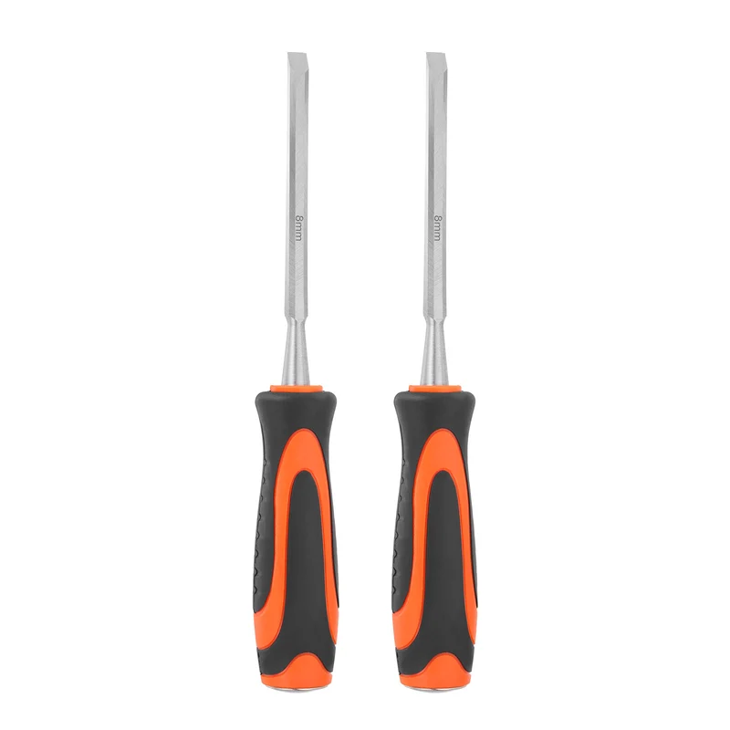 2pcs Wood Chisel 5/16" CR-V Steel Beveled Edge Blade Wood Woodworking Tools