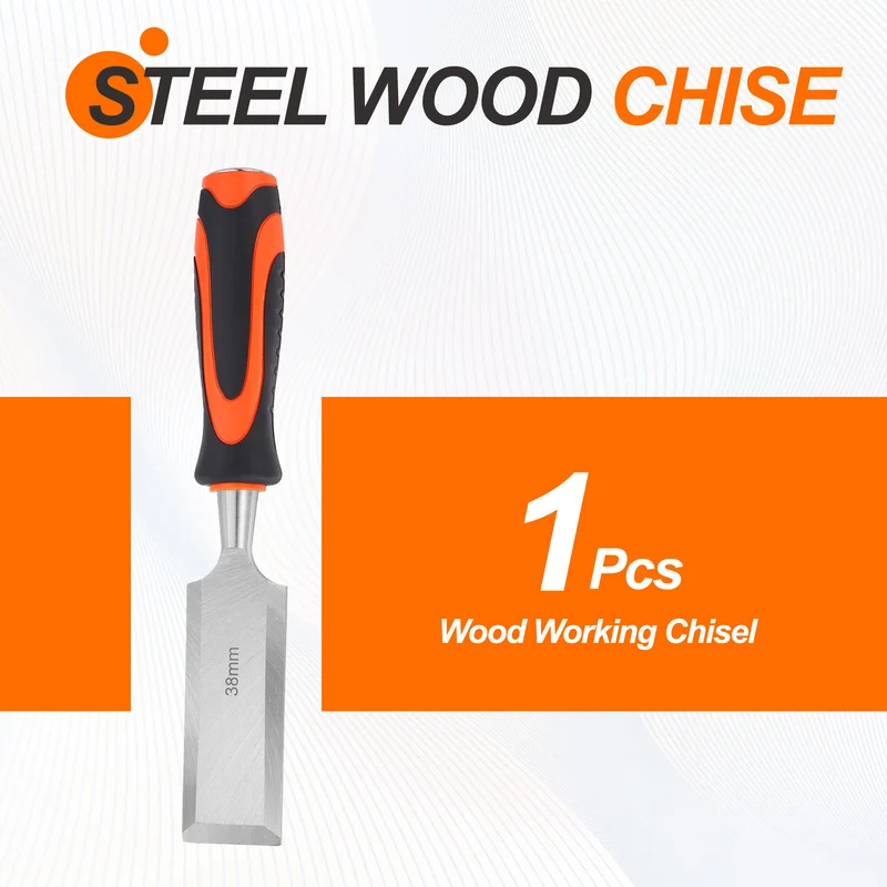 Wood Chisel 1-1/2" CR-V Steel Beveled Edge Blade Wood Woodworking Tools