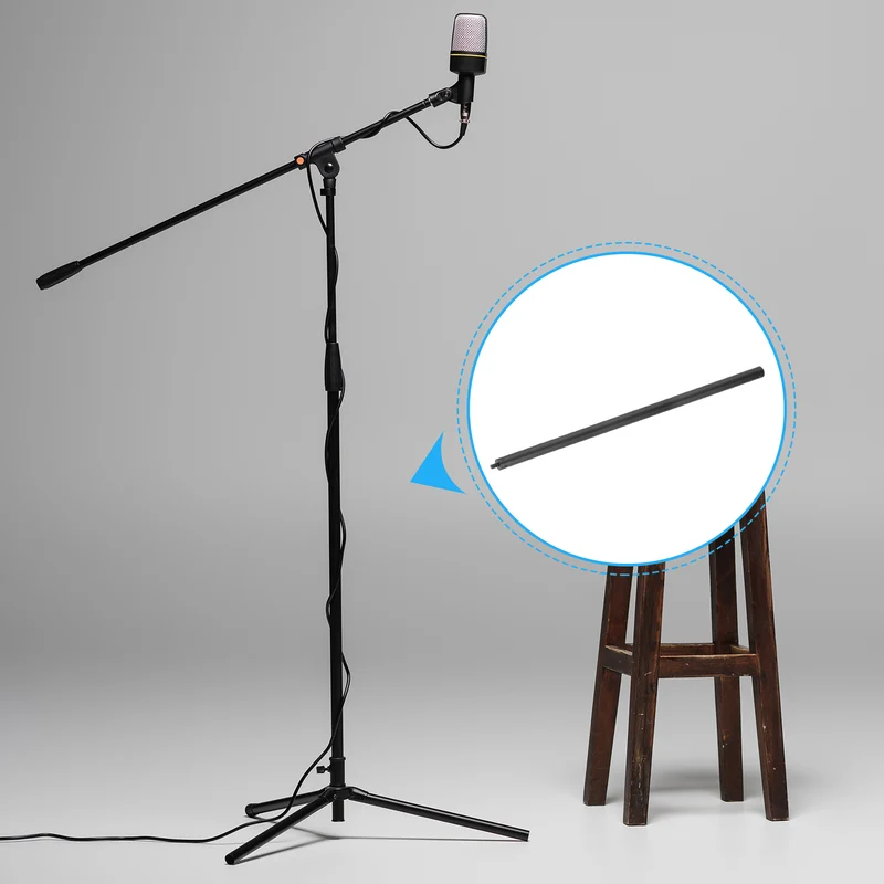 2 Pcs Metal Microphone Stand Extension Tube 1/4" to 1/4", 17.32x0.6 Inch, Black