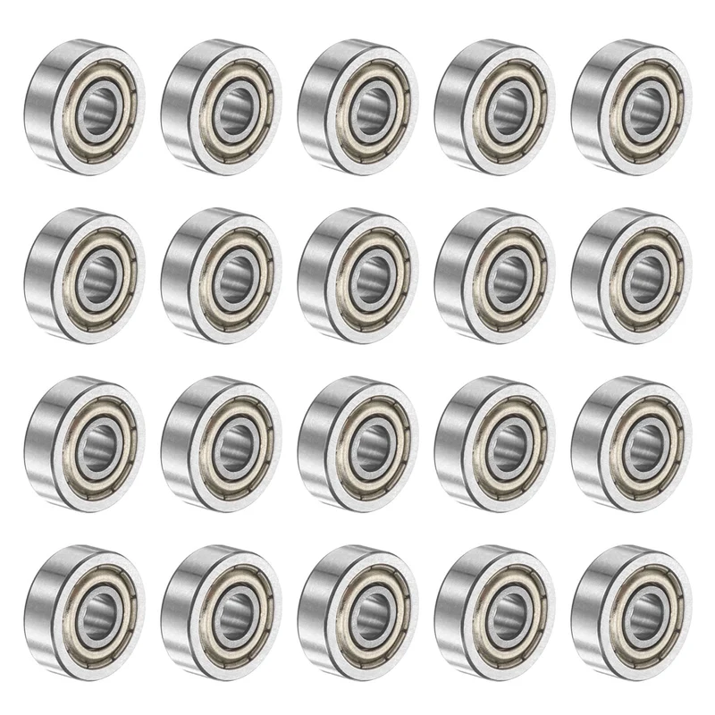 604ZZ 4x12x4mm Deep Groove Ball Bearing, 20Pcs Metal Sealed Industrial Bearing