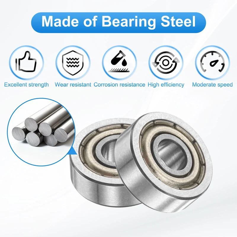 604ZZ 4x12x4mm Deep Groove Ball Bearing, 20Pcs Metal Sealed Industrial Bearing